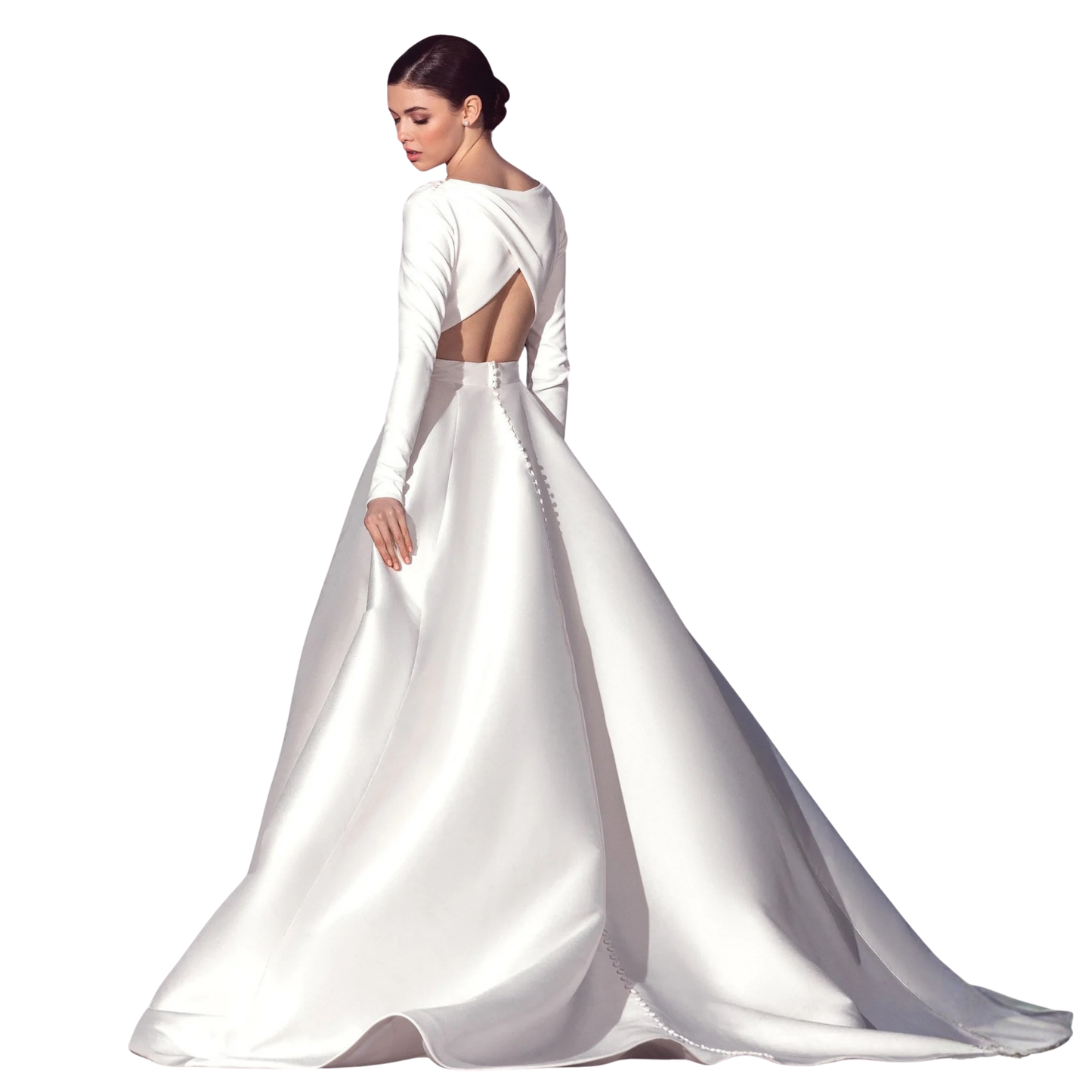 Justin Alexander Signature 99040 – Long Sleeve A-Line Mikado Wedding Gown (Size 10)