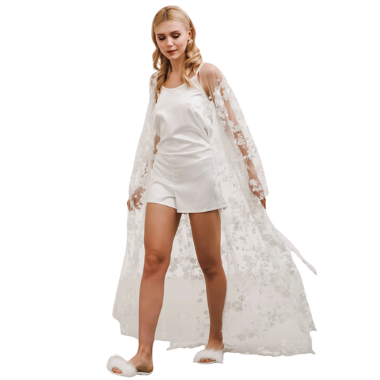 Ivy Embroidered Bridal Robe