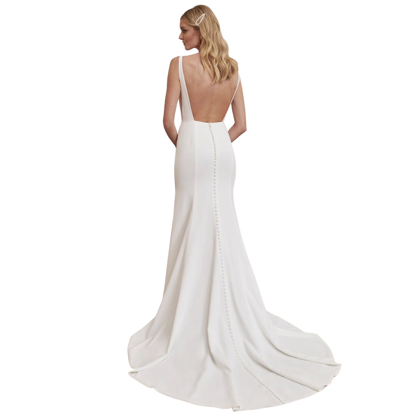 Adore by Justin Alexander Axel Square-Neck Crepe Gown – Size 16 (Sample)