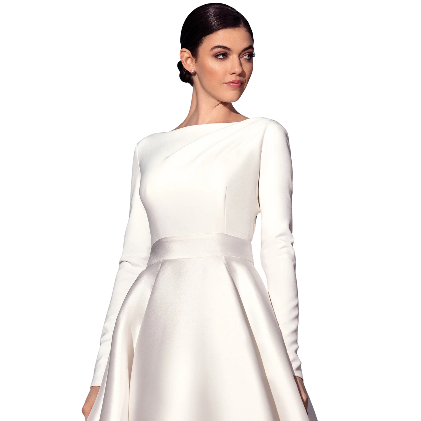 Justin Alexander Signature 99040 – Long Sleeve A-Line Mikado Wedding Gown (Size 10)