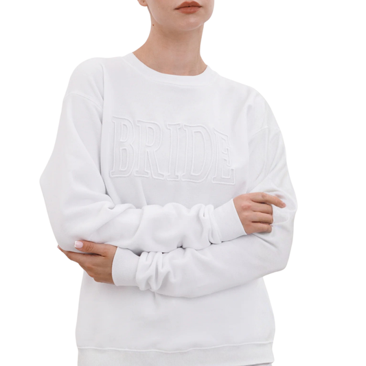 Hollow BRIDE Embroidered Crewneck Sweatshirt