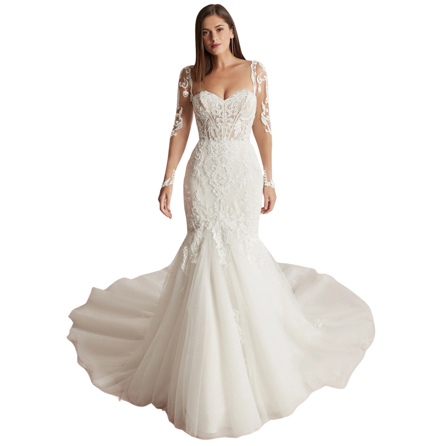 Justin Alexander Cain (Style 88222) – Lace Fit-and-Flare Wedding Gown | Size 14 Sample