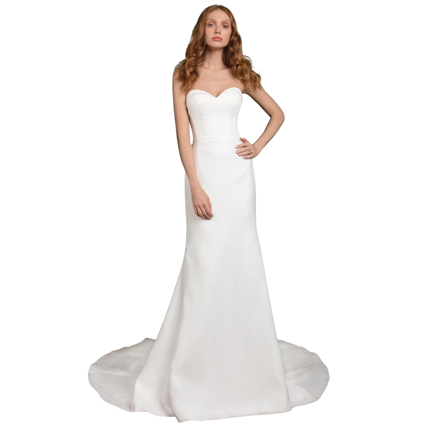 Justin Alexander 99021 Satin Fit and Flare Gown – Size 12 (Sample)