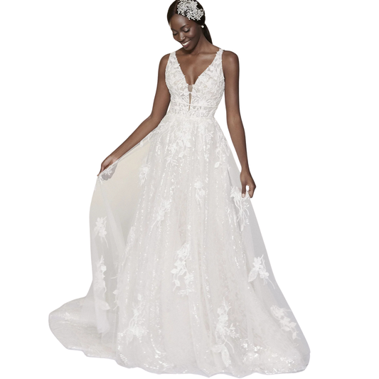 Justin Alexander Yvonne 99208 Sparkle A-Line – Size 16