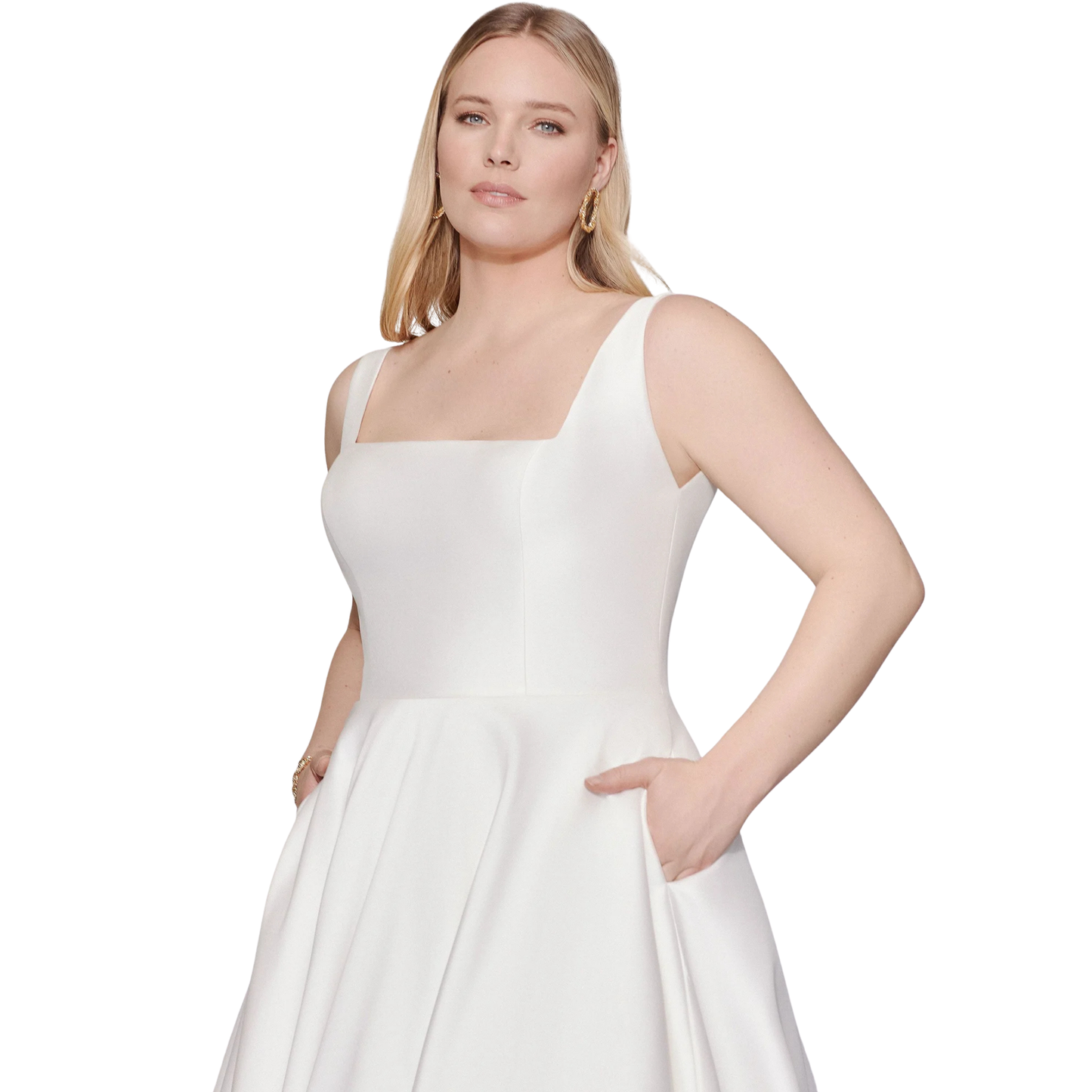 Charleston 99179 – Plus Size Stretch Mikado Ball Gown, Ivory, Size 22