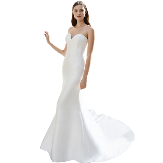 Adore by Justin Alexander 11150 – Strapless Mikado Sweetheart Fit & Flare – Size 4