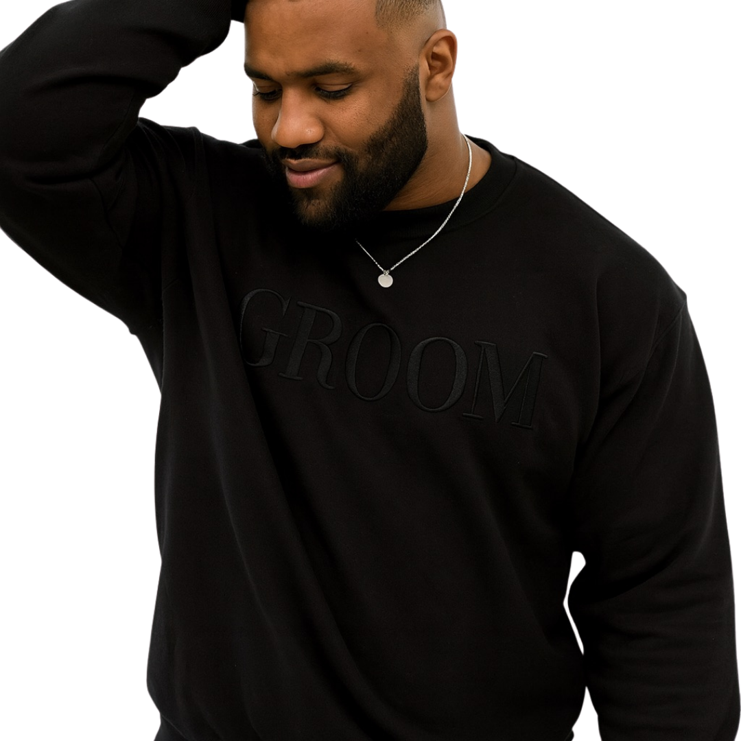 Groom Embroidered Crewneck Sweatshirt